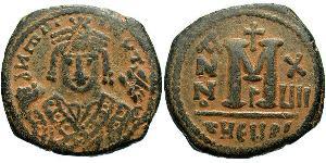 1 Follis Impero bizantino (330-1453) Bronzo Maurizio Tiberio (539-602)