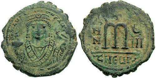 1 Follis Impero bizantino (330-1453) Bronzo Maurizio Tiberio (539-602)