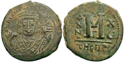 1 Follis Impero bizantino (330-1453) Bronzo Maurizio Tiberio (539-602)