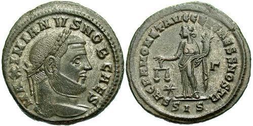 1 Follis Impero romano (27BC-395) Bronzo Galerio Massimiano (260-311)