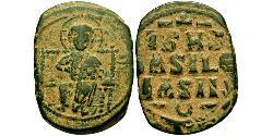 1 Follis 拜占庭帝国 青铜 君士坦丁九世 (1000 - 1055)