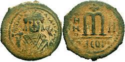 1 Follis 拜占庭帝国 青铜 Maurice Tiberius (539-602)