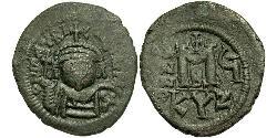 1 Follis 拜占庭帝国 青铜 Maurice Tiberius (539-602)