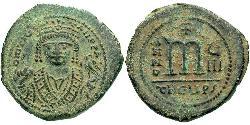1 Follis 拜占庭帝国 青铜 Maurice Tiberius (539-602)