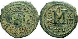 1 Follis 拜占庭帝国 青铜 Maurice Tiberius (539-602)