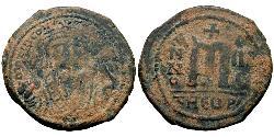 1 Follis 拜占庭帝国 青铜 Maurice Tiberius (539-602)