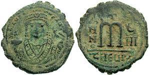 1 Follis 拜占庭帝国 青铜 Maurice Tiberius (539-602)