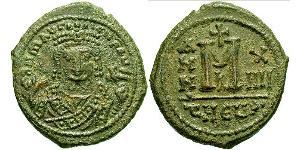 1 Follis 拜占庭帝国 青铜 Maurice Tiberius (539-602)