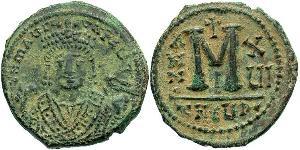 1 Follis 拜占庭帝国 青铜 Maurice Tiberius (539-602)