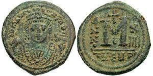 1 Follis 拜占庭帝国 青铜 Maurice Tiberius (539-602)
