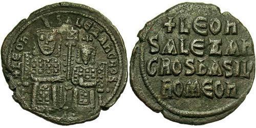 1 Follis 拜占庭帝国 青铜 Leo VI Wise (866-912)