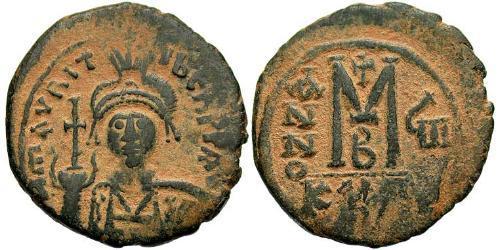 1 Follis 拜占庭帝国 青铜 Maurice Tiberius (539-602)