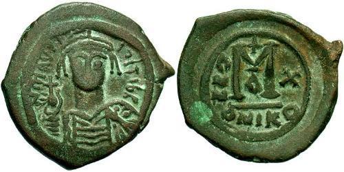1 Follis 拜占庭帝国 青铜 Maurice Tiberius (539-602)