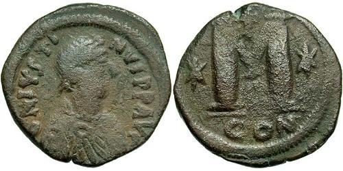 1 Follis 拜占庭帝国 青铜 查士丁一世