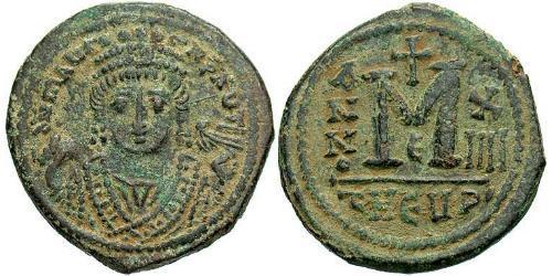 1 Follis 拜占庭帝国 青铜 Maurice Tiberius (539-602)