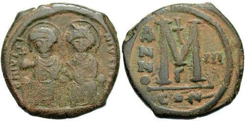 1 Follis 拜占庭帝国 青铜 查士丁二世