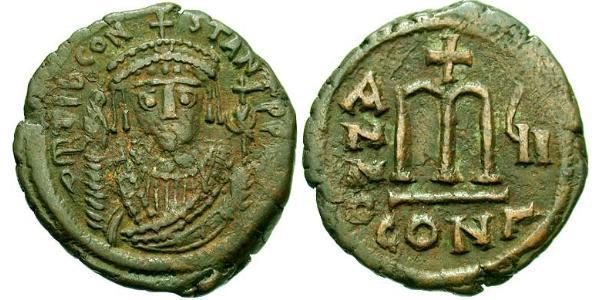 1 Follis 拜占庭帝国 青铜 Tiberius II (535-582)