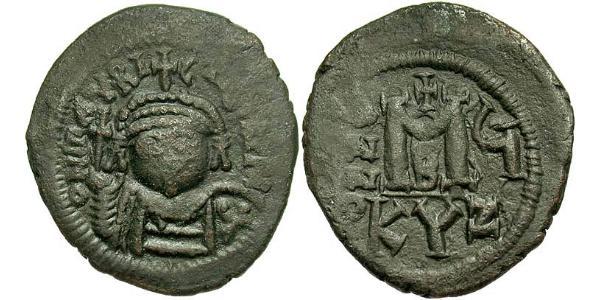 1 Follis 拜占庭帝国 青铜 Maurice Tiberius (539-602)