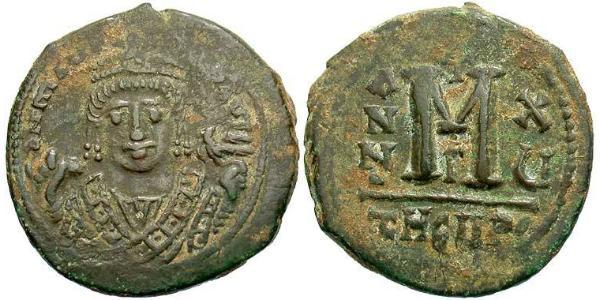 1 Follis 拜占庭帝国 青铜 Maurice Tiberius (539-602)