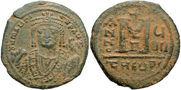 1 Follis 拜占庭帝国 青铜 Maurice Tiberius (539-602)