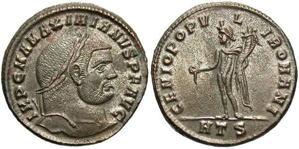 1 Follis 羅馬帝國 青铜 Maximianus (250-310)