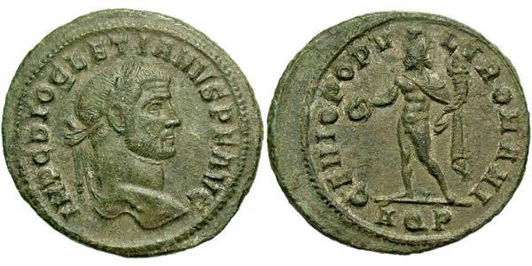 1 Follis 羅馬帝國 青铜 Diocletian (244-311)