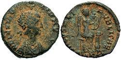 1 Follis / 1 AE3 Imperio bizantino (330-1453) Bronce Elia Eudoxia (?-404)