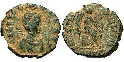 1 Follis / 1 AE3 Imperio bizantino (330-1453) Bronce Elia Eudoxia (?-404)