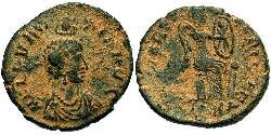 1 Follis / 1 AE3 Imperio bizantino (330-1453) Bronce Elia Eudoxia (?-404)