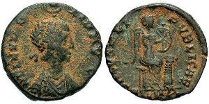 1 Follis / 1 AE3 Imperio bizantino (330-1453) Bronce Elia Eudoxia (?-404)