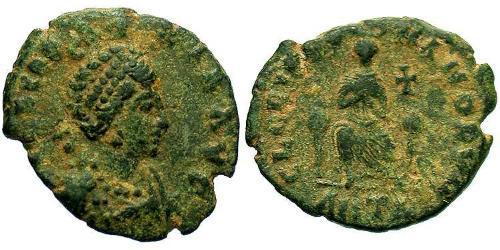 1 Follis / 1 AE3 Imperio bizantino (330-1453) Bronce Elia Eudoxia (?-404)