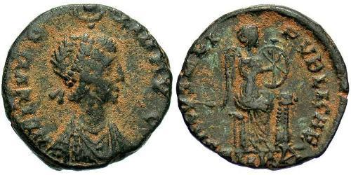 1 Follis / 1 AE3 Imperio bizantino (330-1453) Bronce Elia Eudoxia (?-404)