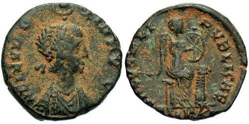 1 Follis / 1 AE3 Empire byzantin (330-1453) Bronze Aelia Eudoxie (?-404)