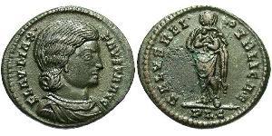 1 Follis / 1 AE3 Empire romain (27BC-395) Bronze Fausta (289-326)