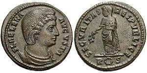 1 Follis / 1 AE3 Empire romain (27BC-395) Bronze Flavia Giulia Elena (250 -330)