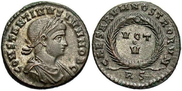 1 Follis / 1 AE3 Empire romain (27BC-395) Bronze Constance II (317 - 361)