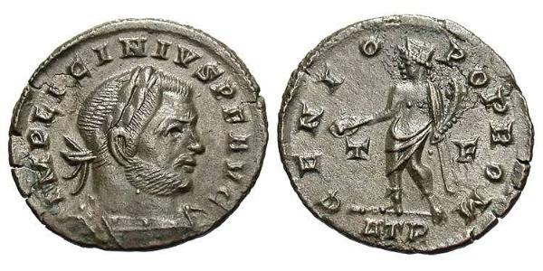 1 Follis / 1 AE3 Roman Empire (27BC-395) Bronze Licinius I (265-324)