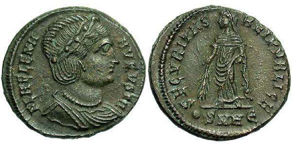 1 Follis / 1 AE3 Impero romano (27BC-395) Bronzo Flavia Giulia Elena (250 -330)