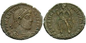 1 Follis / 1 AE3 羅馬帝國 青铜 瓦伦提尼安一世