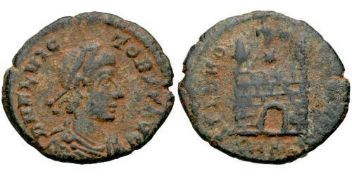 1 Follis / 1 AE4 Imperio romano (27BC-395) Bronce Flavio Víctor (?-388)