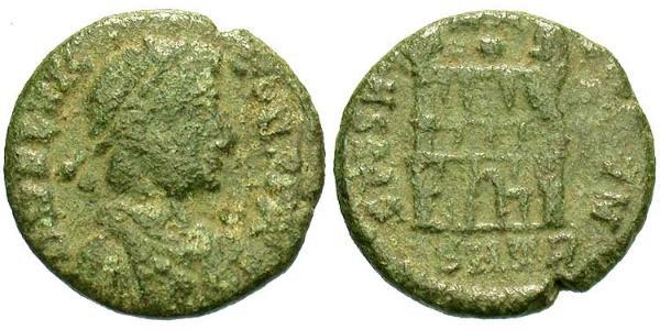1 Follis / 1 AE4 Imperio romano de Occidente (285-476) Bronce Flavio Víctor (?-388)