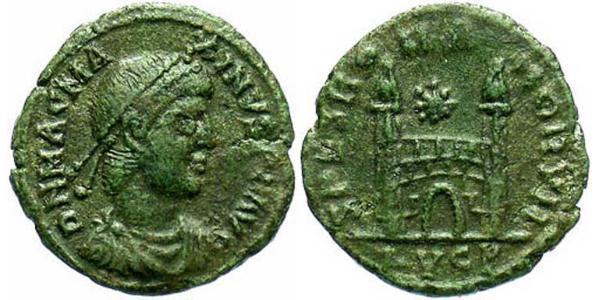 1 Follis / 1 AE4 Western Roman Empire (285-476) 青铜 Magnus Maximus (335-388)