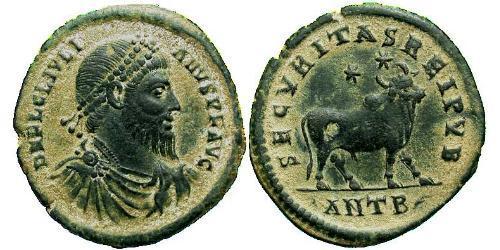 1 Follis /  AE1 Empire romain (27BC-395) Bronze Julien II  (331-363)