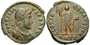 1 Follis /  AE2 Imperio bizantino (330-1453) Bronce Arcadio (377-408)