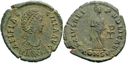 1 Follis /  AE2 Imperio romano (27BC-395) Bronce Elia Flacila (?-385)