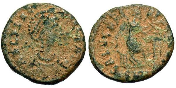 1 Follis /  AE2 Imperio romano (27BC-395) Bronce Elia Flacila (?-385)