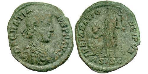 1 Follis /  AE2 Imperio romano de Occidente (285-476) Bronce Graciano (359-383)