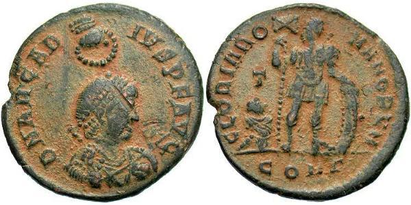 1 Follis /  AE2 Imperio romano de Occidente (285-476) Bronce Arcadio (377-408)