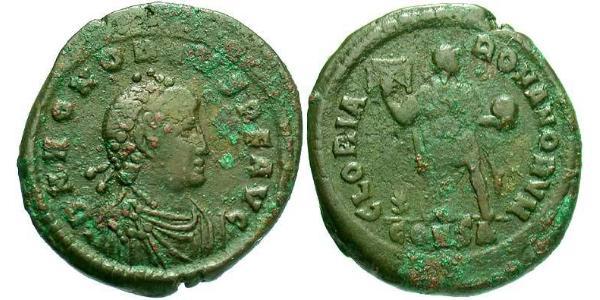 1 Follis /  AE2 Imperio romano de Occidente (285-476) Bronce Honorio (384-423)