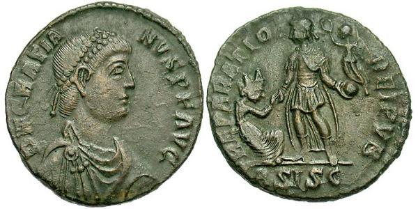 1 Follis /  AE2 Imperio romano de Occidente (285-476) Bronce Graciano (359-383)